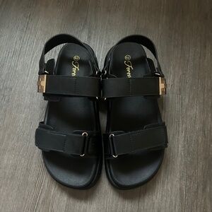 Forever Black Sandals